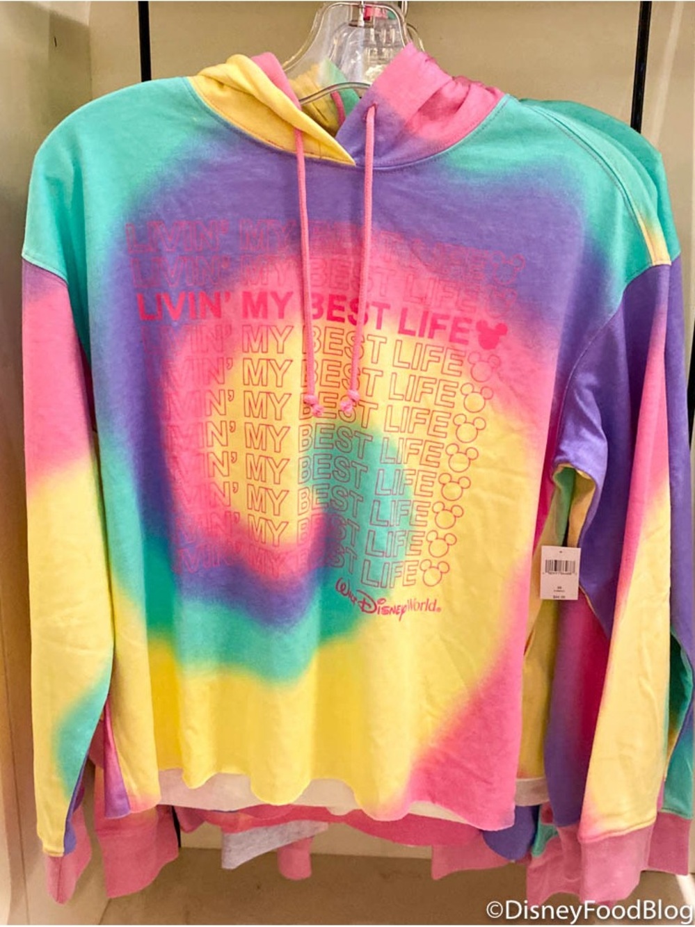 Disneyland parks Colorful Tie-Dye Pullover long sleeve shirt with hoodie cotton